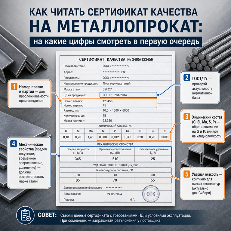 Как читать сертификат качества на металлопрокат? Как читать сертификат качества на металлопрокат?